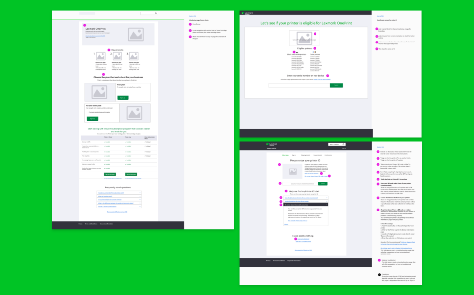 OnePrint Wireframe